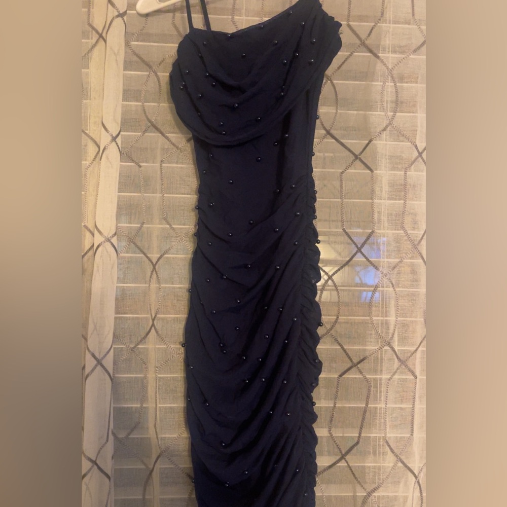 Stretchy navy Windsor dress